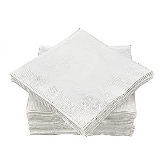 Napkins, Beverage/Cocktail, White, 1 Ply