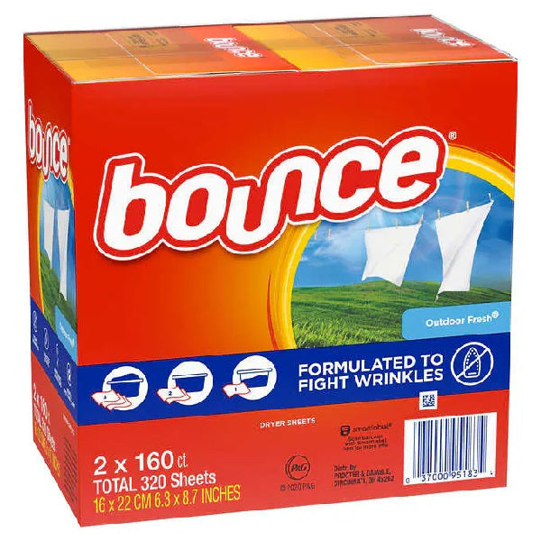 Cleaners, Bounce Dryer Sheets 2x160