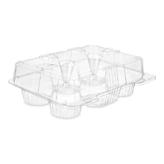 Muffin or Cupcake Container, Hinged lid, Clear