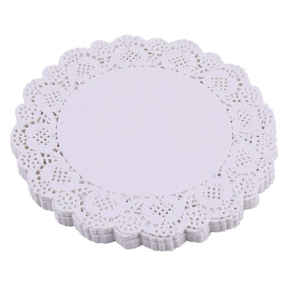 Paper Doilies, Round, Lace, 8"