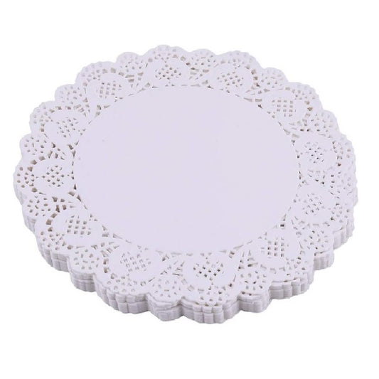 Paper Doilies, Round, Lace, 8"