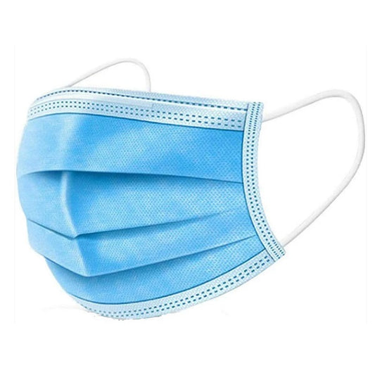 Face Masks, 3 Ply, Pleated, Blue