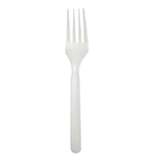 Forks. CPLA Compostable Forks, White