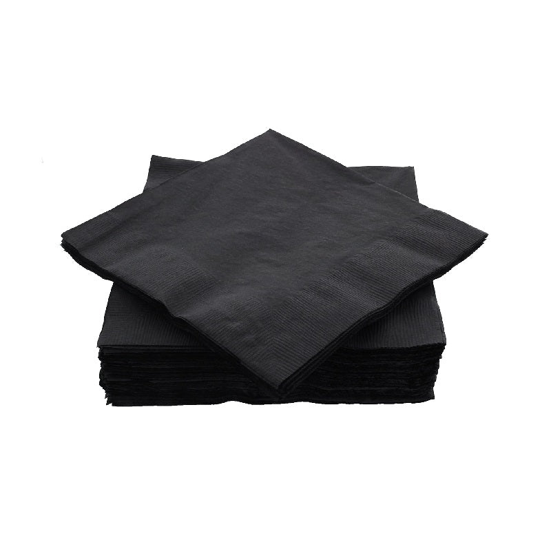 Napkins, Beverage, Black, 2 Ply