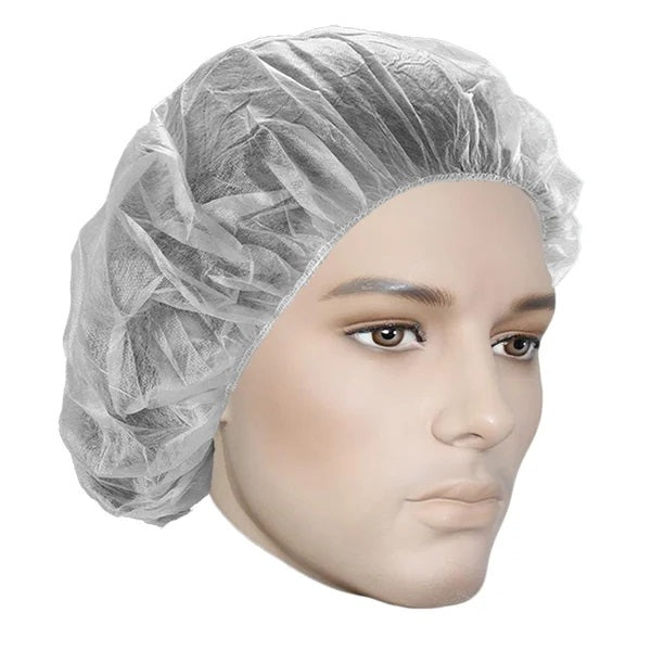 Hair Nets, White Bouffant Caps, 21"