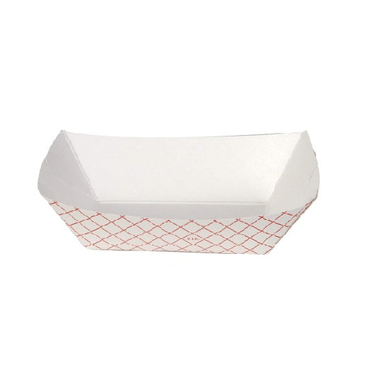 Paper Food Tray, Red Checkered, 1lb