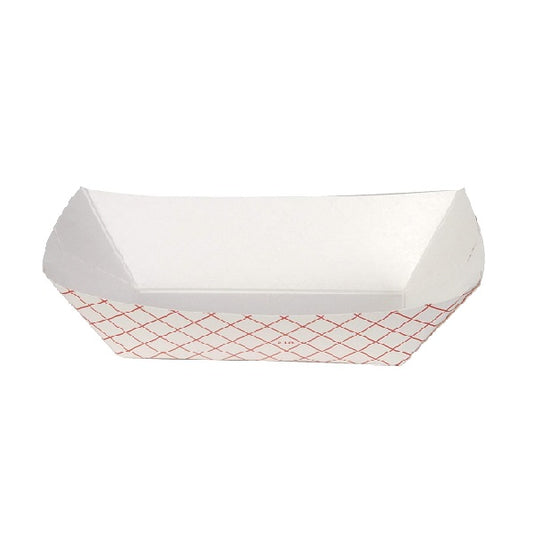 Paper Food Tray, Red Checkered, 2lb